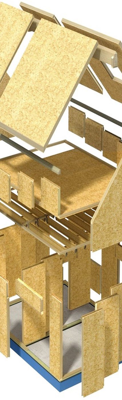 Green House produit et fournit des kits complets de coques préfabriquées, murs, cloisons, sols, planchers et toits pour doter un bâtiment d'une enveloppe structurelle et thermique. Kit Maison Ossature Bois & Panneaux SIP